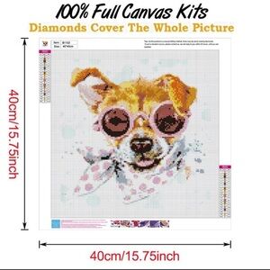 Charming Dog Diamond Art Kit - Full Kit